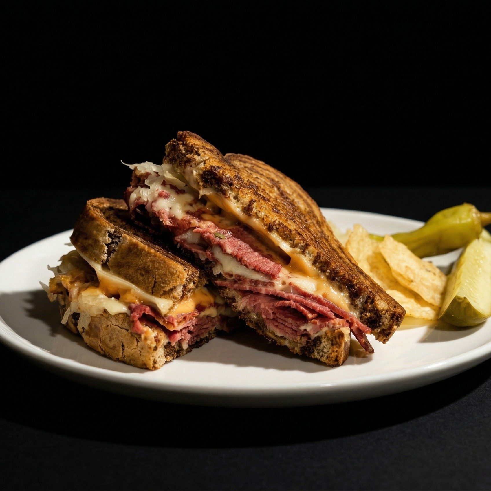 Reuben on Marble Rye.