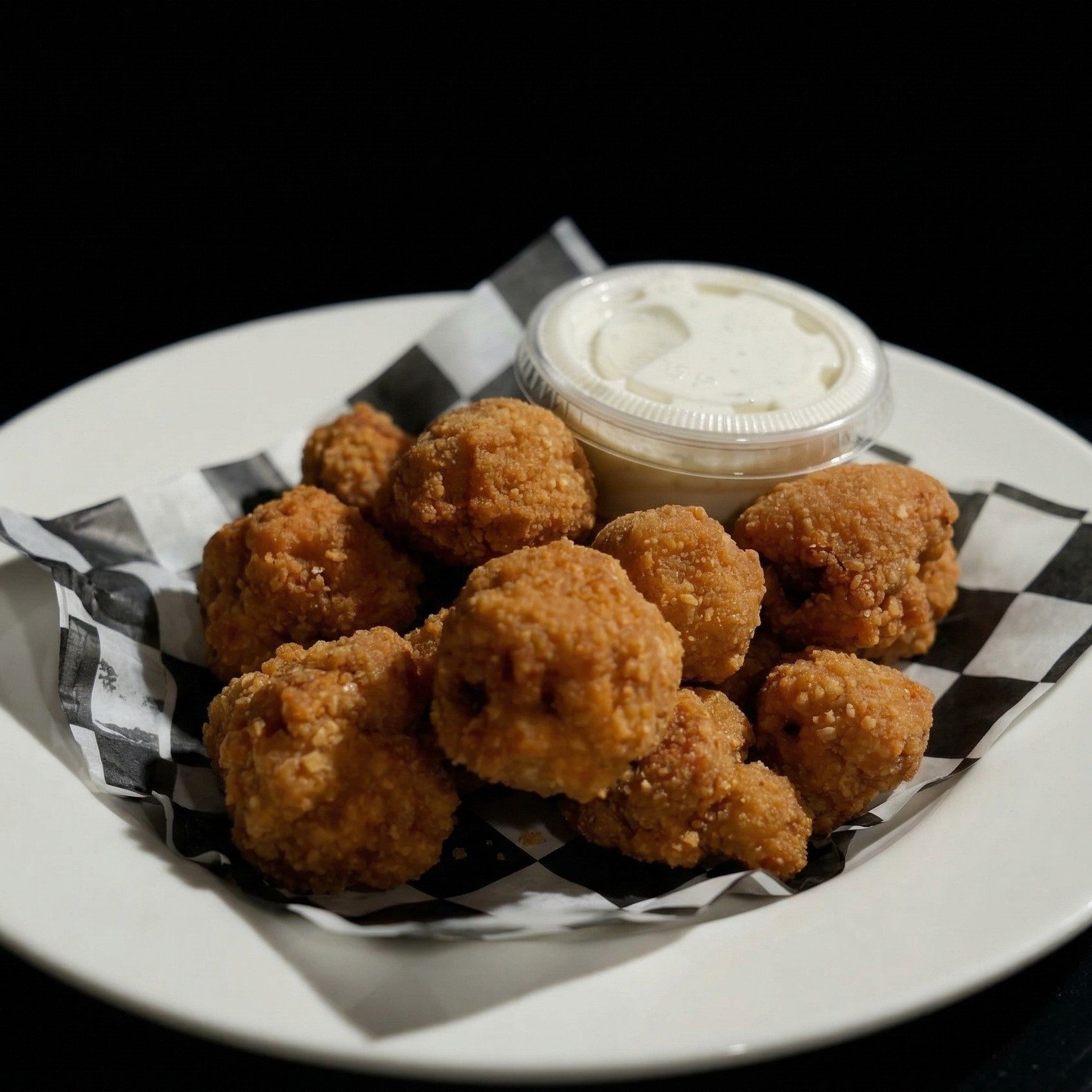 Breaded Mushrooms with Ranch.